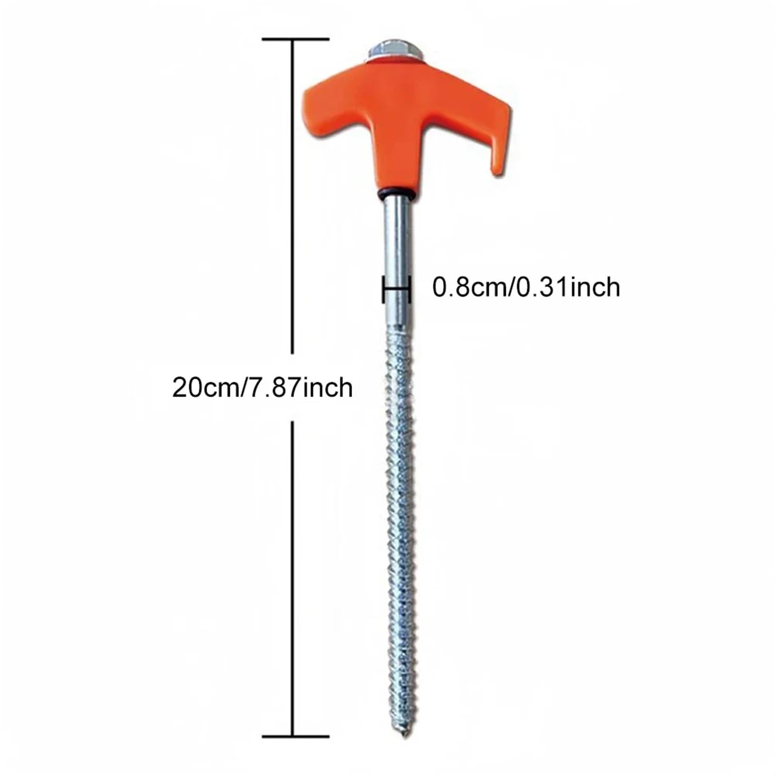 14 pièces piquets de Camping percer avec Douille hexagonale vis en Spirale Robuste Tente Robustes dans Les pour Le Camping, Les Voyages(Orange)