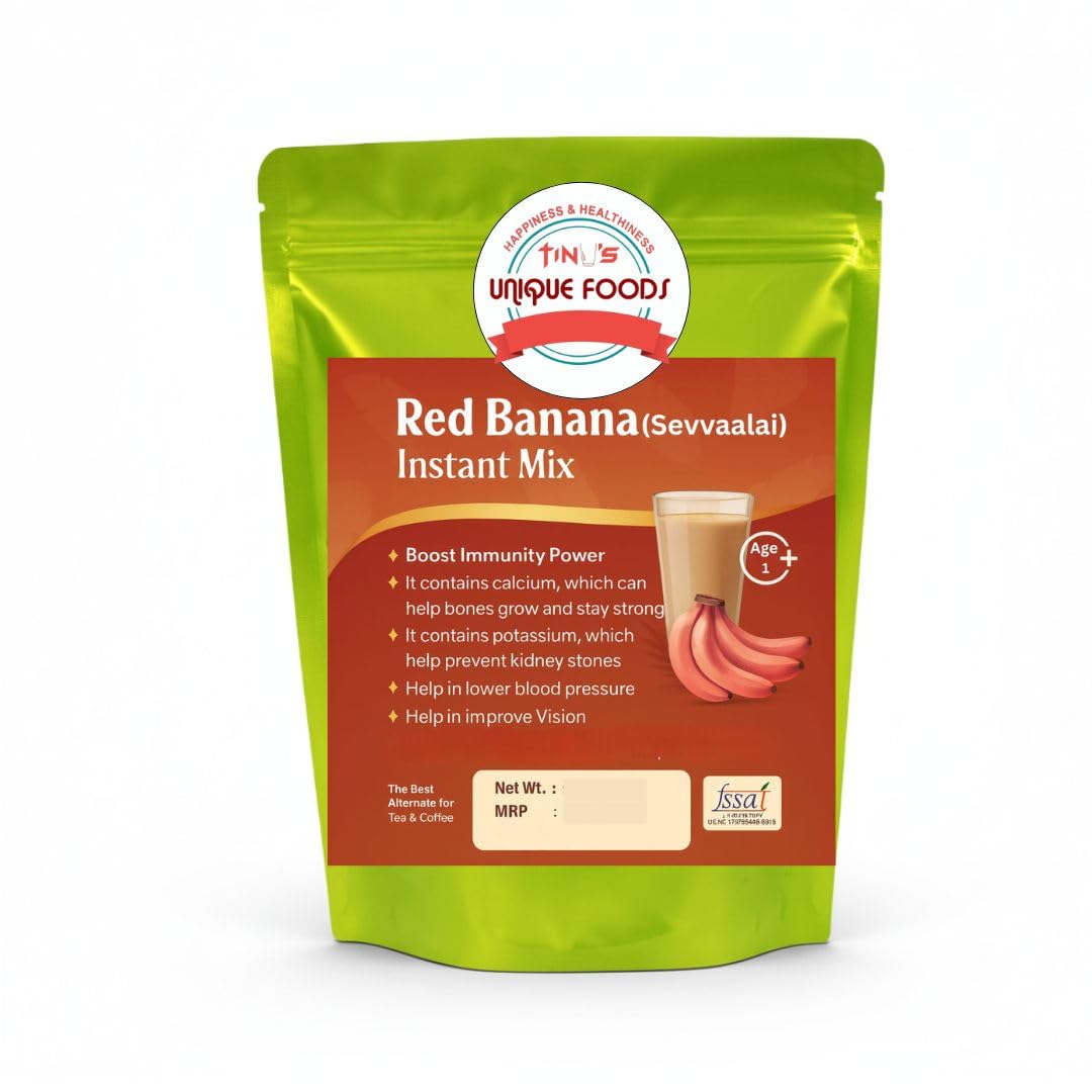 Tinu Unique Foods (Sevvalai) Instant Mix – Natural Immunity Booster Drink | Plant-Based Nutritious Instant Mix with Red Banana, Cashew, Almonds, Cardamom | Protein-Rich & Calcium-Rich Health Drink for Adults | For Immunity, Digestion & Energy | Best Alternative for Tea and Coffee-image-38