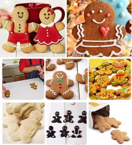 Bamutu Gingerbread Man Cookie Cutter Stainless Steel 5 Pcs Assorted Sizes Happy Gingerbread Man Cookie Cutters thumb #3