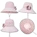 Bucket Boonie Cord Fishing Beach Cap Summer Sun Hat Wide Brim for Women UPF50+ Pink
