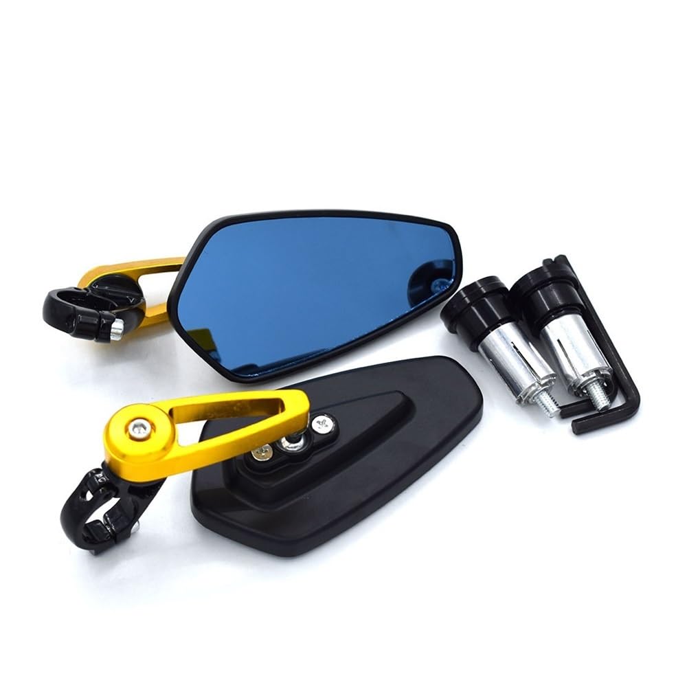 Rétroviseurs Guidon 22mm Moto Aluminium Or pour MT07 MT09 FZ1 XMAX