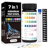 Joygain Aquarium Teststreifen 100Stück, 7 IN 1 Aquarium Wasser-Test-Set für Süßwasser & Salzwasser schnell und einfach Teststreifen Aquarium für PH Nitrit Nitrat Härte Chlor Alkalinität Carbonat
