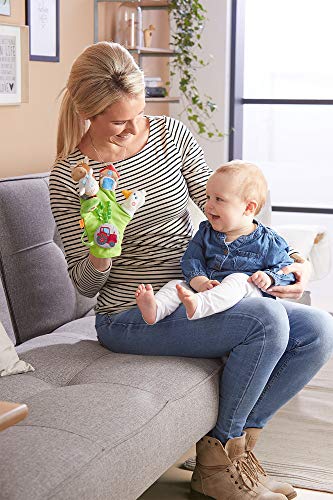 HABA 304933 - Spielhandschuh Bauernhof, weiche Fingerpuppen mit Bauernhofmotiven und Traktor zum Abnehmen, Baby… – Bild 4