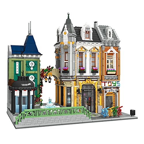 Mocdiy Haus Bausteine, Spielzeugladen Architektur Modell Bausatz, 5290+Teile Europäische Straßenansicht Modular Building… – Bild 3
