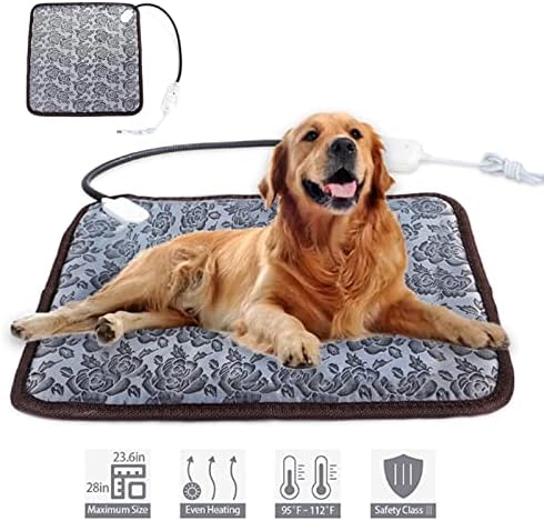 Iuhan Pet Electric Heating Pad for Dogs and Cats with Anti-bite Waterproof Dog Warm Bed Mat Heated Pet Pad for Pets Deds Pets Blankets and Kennel
