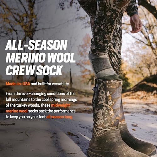 First Lite All-Season Merino Wool Crew Socks - Moisture Wicking Boot Socks for Hunting & Hiking, Made in USA3