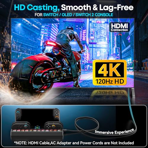 Image of [Switch 2 /1 /OLED Compatible] Switch 2 Docking Station with Charging Dock, TV Base Dock Replacement Support 4k@120HZ HDMI Output, Seitch 2 Accessories Store 12 Game Cards, Game Boy Advance Games