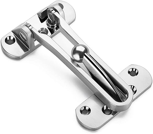 SFJSFIMQ Door Safety Chain, Latches Lock,Standard Security Household Bolt Zinc Alloy Front Limiter External Restrictor Design to Fit All Types Sizes Secure Reliable