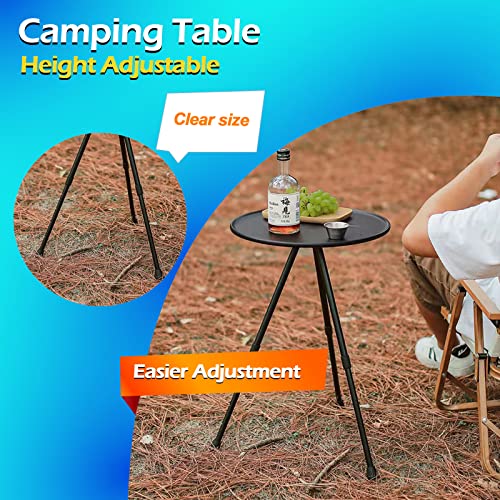 Camping Table Folding Table Portable Table Beach Table Height Adjustable Camp Table Camping Tables That Fold Up Lightweight 14.5” Round Folding Camping Table Portable Camping Table With Carry Case #TOP4