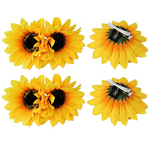 6 Stück Sonnenblumen-Haarklammern Haarspangen Haarspangen Haarspangen Hochzeit Braut Haar Styling Zubehör für Frauen Mädchen Hawaii Strand Urlaub Dekoration Cover