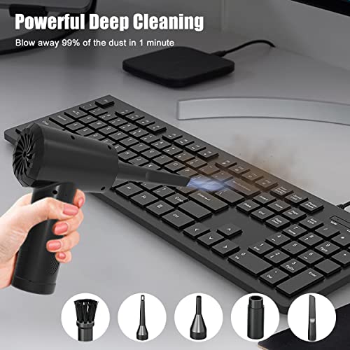 Mostop Compressed Air Duster - Keyboard Cleaner For Office, 3-Gear To 51000Rpm Electric Air Duster 6000Mah Rechargeable Car Duster Cordless Dust Blower For Computer #TOP3
