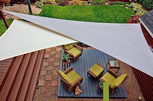 Auvent de piscine en sable triangle 2,4m avec kit de fixation robuste