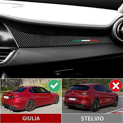 Image of Car Trim Carbon Sticker Decal Co-Pilot Cover Passenger Decor fits for Alfa Romeo 952 Giulia 2016-2026 Accessories - Stelvio NOT FIT