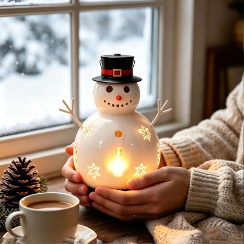 Cute Snowman Metal Candle Warmer Winter Warm Hand Stove with Candlelight - image 6