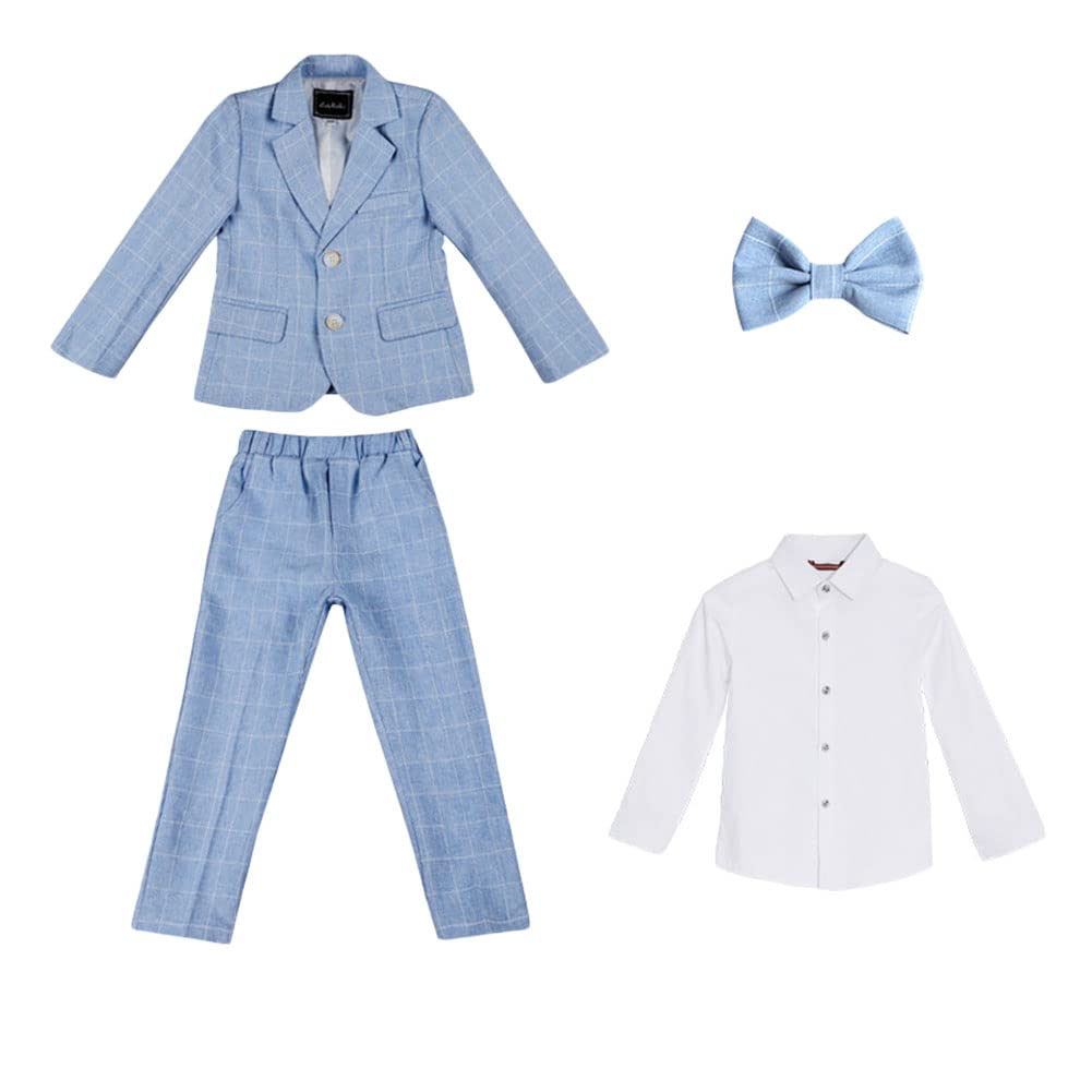 Conjunto de Traje a Cuadros para Niños, Conjunto de Blazer y Pantalón/Conjunto Chaleco de Vestir, Ropa de Ocio o Vestido de Fiesta de Boda
