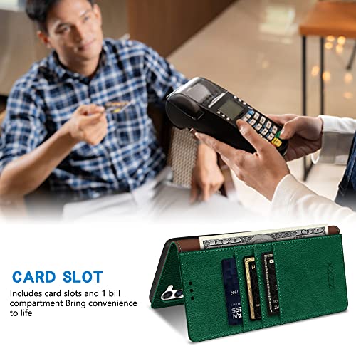 Image of ZZXX for Galaxy S23 Plus Wallet Case Strong Magnetic 6.6 inch,Green