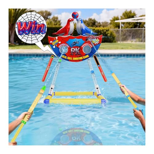 DX DA XIN Seal Ball Water Shooting Game for Kids, Water Floating Shooting Target with 2 Blaster Squirt Guns,Beach Party Outdoor Pool Summer Water Toys Gifts for 3 4 5 6 7 8 9 Years Old Boy Girls