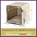 Pet Dreams 3-Piece Set Includes Dog Crate Cover, Mat & Bumper Pad -Washable Kennel Bedding fits iCrate Cages 24, 30, 36, 42 Inch (Khaki, Large, 36