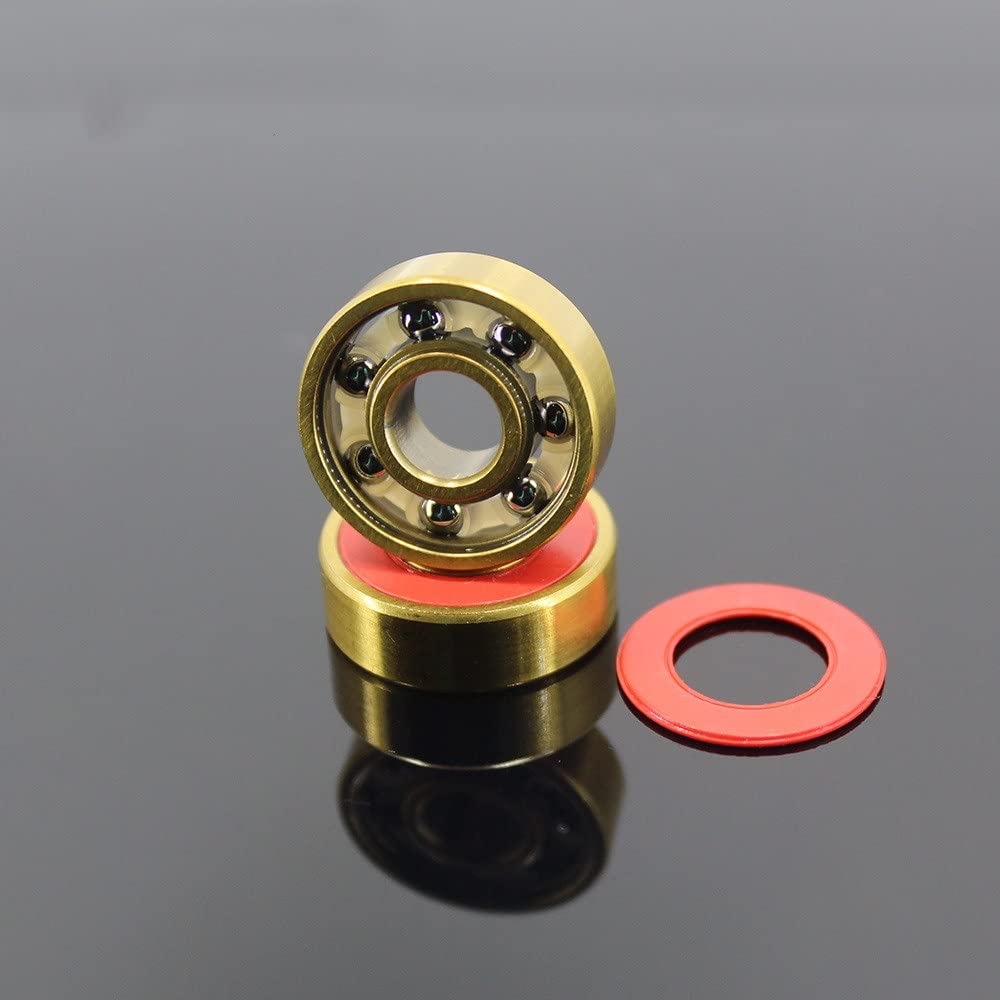 roulements, Roulements de Skateboard 608-TIG, 8x22x7mm, ABEC-9 608 V RS Surface, placage de Titane Or, Cage en Nylon, roulement à Billes 608, 16 pièces