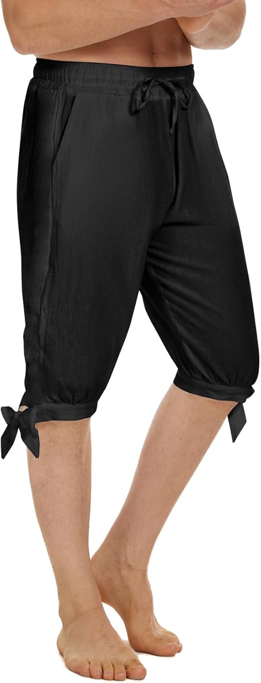 Men's Ankle Banded Pants Medieval Viking Navigator Pirate Costume Trousers Renaissance Gothic Pants