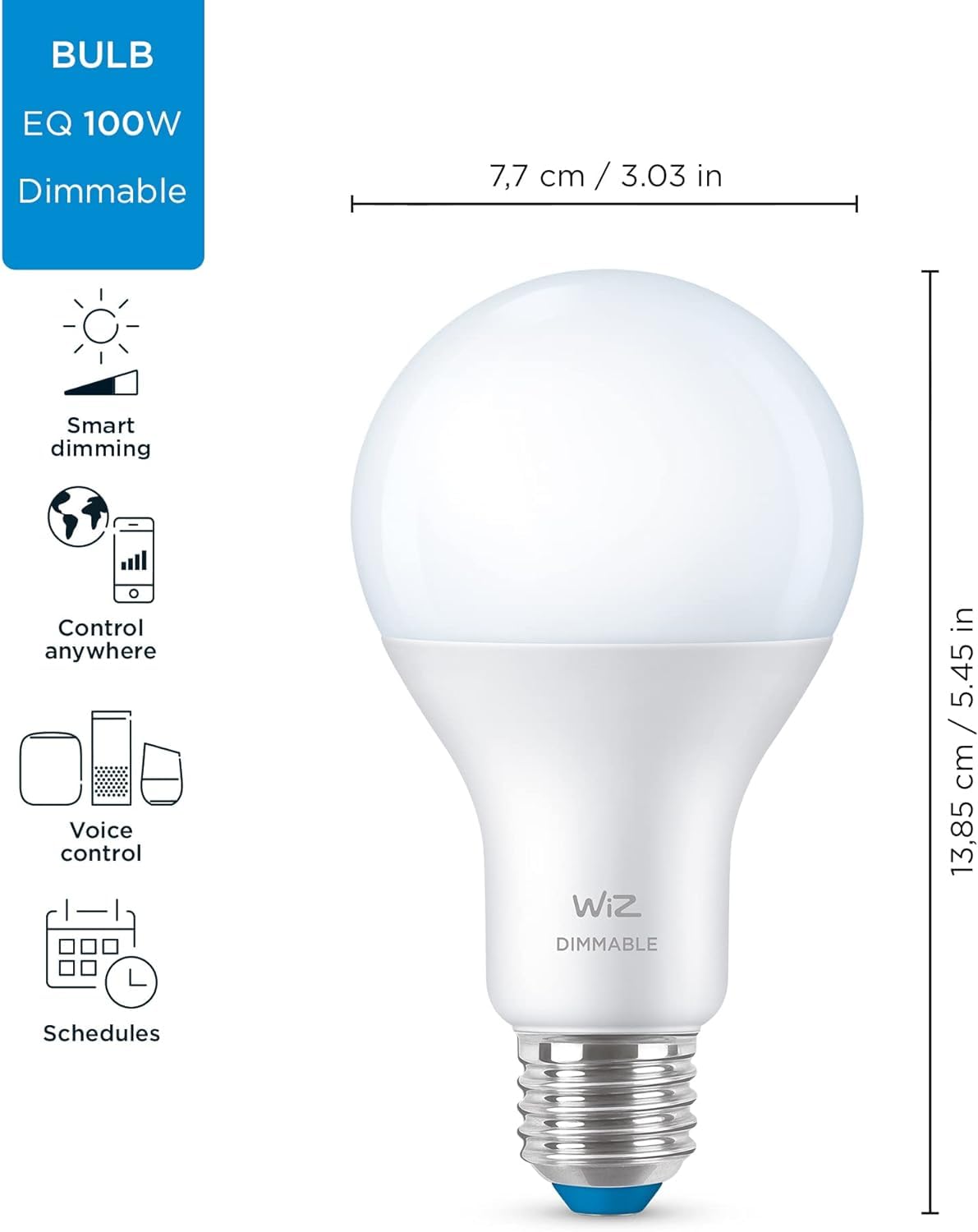Amazon.com: WiZ 100W Eq. (14.5W) A21 Daylight (5000K) LED Smart