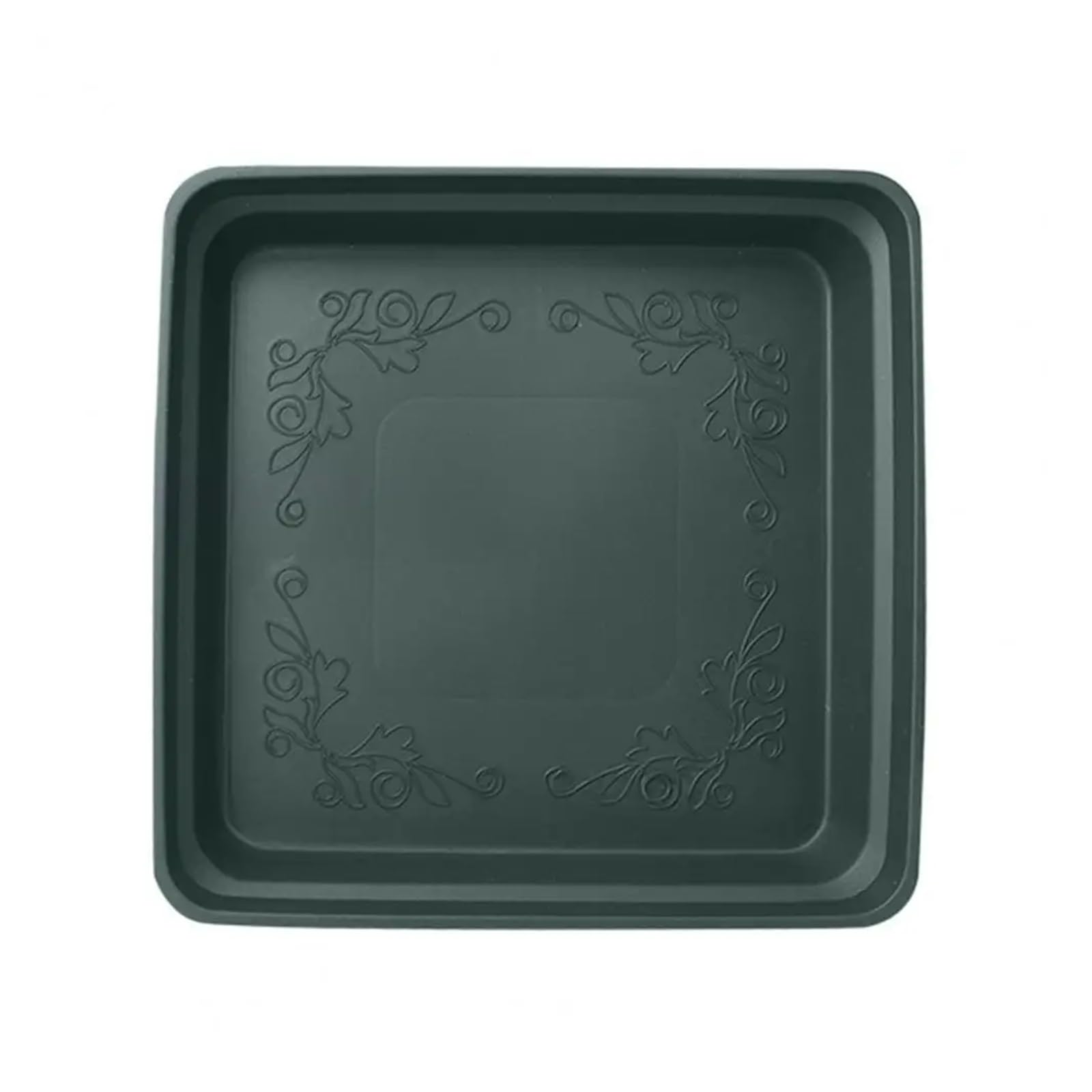 DFGRGRV Plant Saucers Flowerpot Tray Plant Saucer Square High Density Plastic Drip Tray Indoor Outdoor Garden Pots Overwatering Prevention Saucer(Atrovirens 19.5cm)