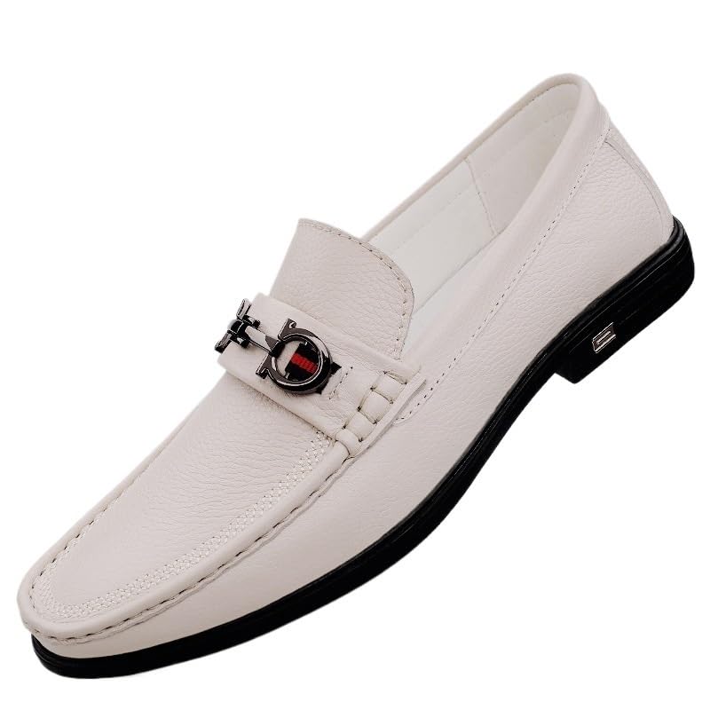 Formal Oxford Shoes for Men's Synthetic Leather Outdoor Slip-on Plain Toe Business Working Office Anti-Slip Slip Resistant Rubber Sole Shoe