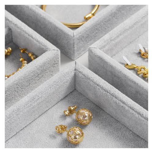Bandeja de joyería apilable para guardar anillo de moda y pendientes largos 8