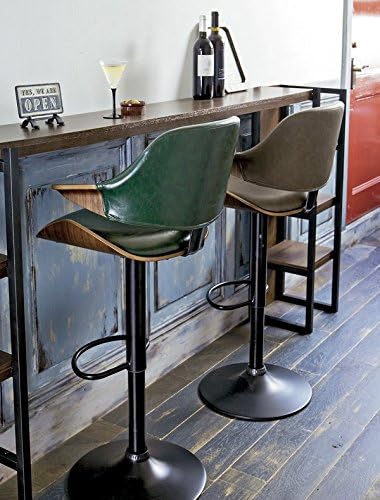 Miyatake Seisakusho KNC-J2900 BR Gracia Bar Chair, (W x D x H): 22.0 x 19.7 x 35.8 - 44.1 inches (56 x 50 x 91 - 1