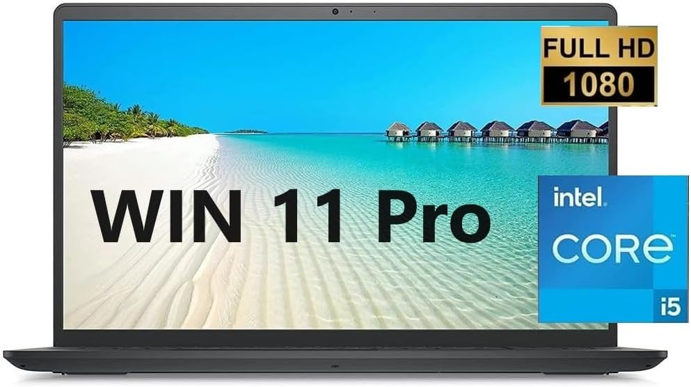 2023 Inspiron 15 Business Laptop, 15.6" 1920x1080 FHD, 12th Gen Intel i5-1235U 4.4 GHz,16G RAM, 512G SSD, Win 11 Pro, Webcam, Bluetooth, Carbon Black
