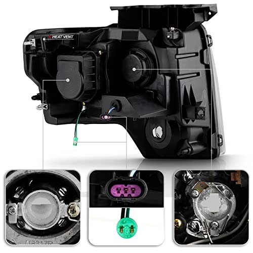 ACANII LED Halo Projector Headlights for 2009-2014 Ford F-150 - Image 4