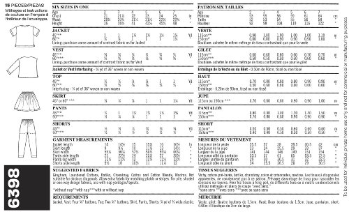 New Look Schnittmuster 6398: Kindertrennungen, Größe A, Papier, Weiß, A (2-3-4-5-6-7)