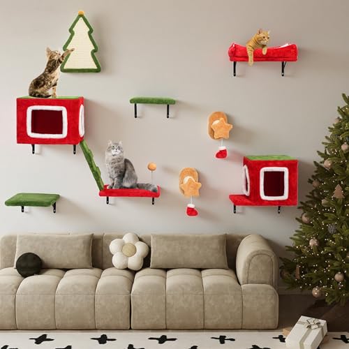 BYBYME Cadre d'escalade pour Chat de Noël, 8 pièces,...