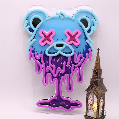 Image of Ice Bear Neon Sign, USB Powered LED Light for Room Decor | Cute Animal Wall Decor for Bedroom, Kids Room, Game Room, Party Decoration and Bear Lovers Gift