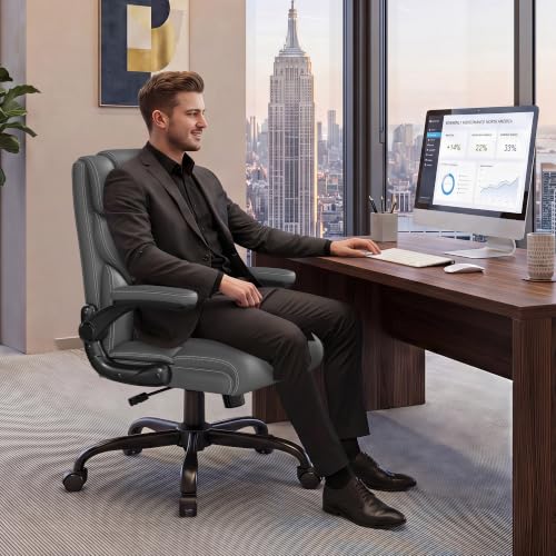 Office Chair, Executive Mid-Back Computer Desk Chair with Flip-up Armrests - image 9