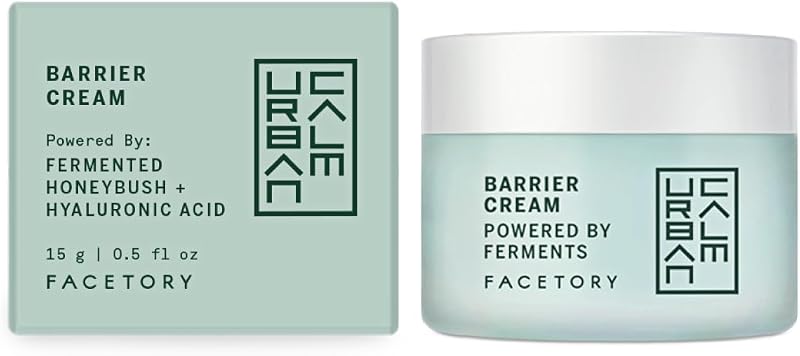 FACETORY Urban Calm Barrier Cream Hidratante Facial em Gel com Ácido Hialurônico e Honeybush Fermentado, 15 mL