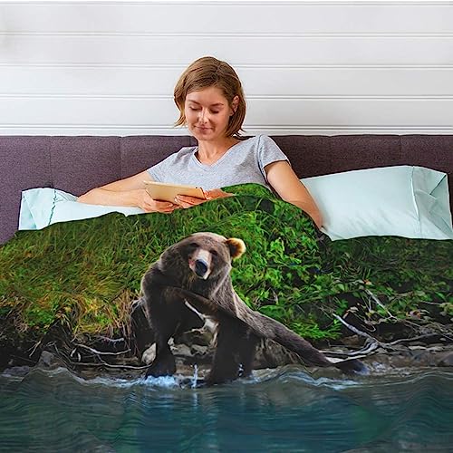 Couverture ours marron en peluche réversible pour lit et canapé - 7