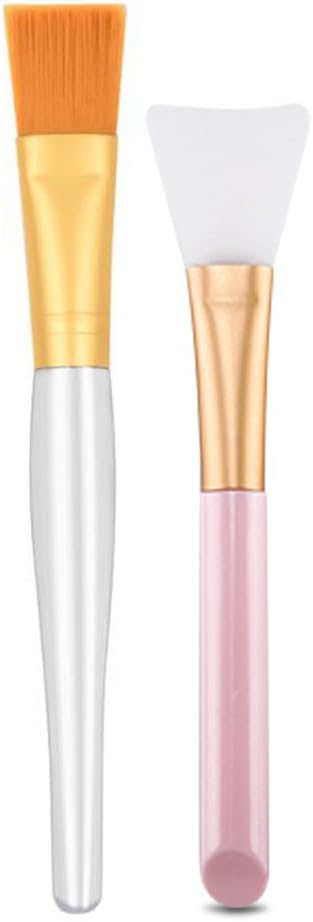 Face Mask Brush Facial Mask Applicator Silicone Facial Mask Applicator Brush Hairless Gold bristles Facial Mask Brush 2 PCS