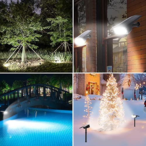 Solar Motion Sensor Outdoor Lights 4 Pack - Bright Led Solar Spot Lights For Yard, Driveway, Pathway And Wall - Ip68 Waterproof Landscape Spotlights With 3 Lighting Modes & 2-In-1 Design (Cool White) #TOP1