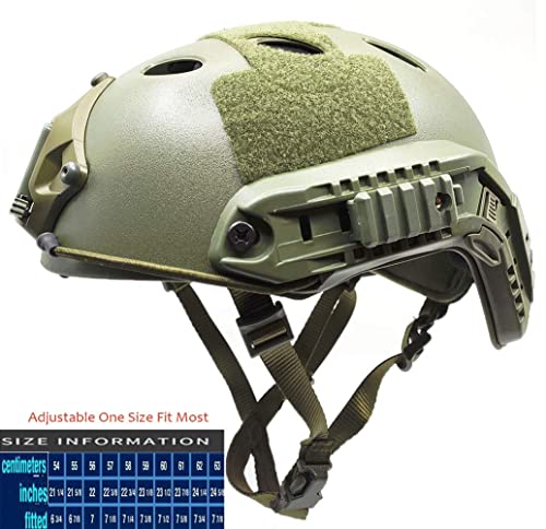 Tactical Airsoft Fast Helmet Pj Type And Metal Mesh Mask Foldable Double Straps Protect Ear Full Face Protection (Green) #TOP1