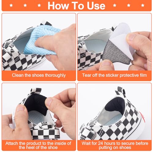Image of Joez Wonderful 3 Pairs Kids Heel Pads for Shoes Too Big, Self-Adhesive Grips Liner for Loose Shoe, Non Slip Soft Shoe Filler Inserts Cushion for Toddlers Girls Boys (Black)