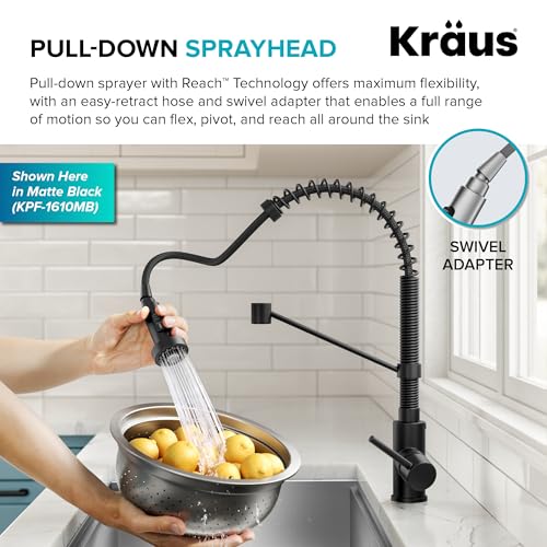 Kraus KPF-1610CH Bolden Commercial Style 2-Function Single Handle Pull Down Kitchen Faucet In Chrome thumb #4