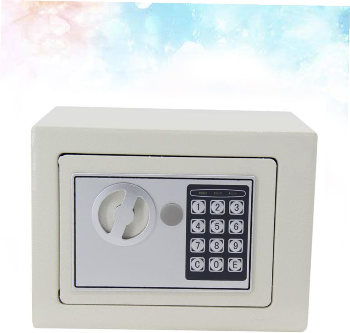 Small Steel Home Safe Box with Digital Keypad and Manual Override Key Mini Security Safe for Cash and Valuables without Battery