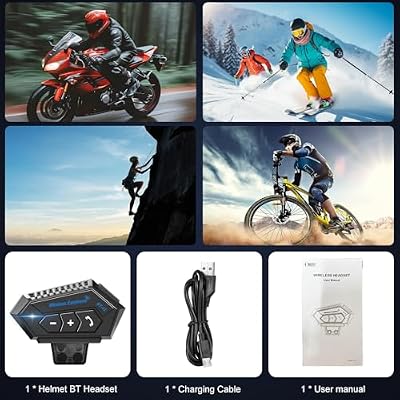 OBEST Motorcycle Helmet Bluetooth Headset 2-Way Motorcycle Intercom Headset with DSP Noise Cancellation Glove-Friendly Controls HI-FI Sound IPX6 Waterproof Universal Fit with Almost Helmet