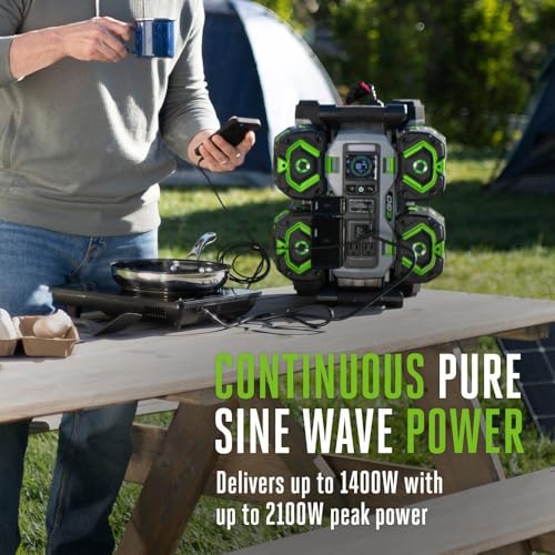Image of EGO POWER+ Portable Power Station, 1400W, Battery Powered, Inverter Generator for Home and Outdoor, Includes (2) 56V 6.0Ah Batteries and Charger - PST1405-2
