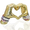 Gold decor heart hands statue living room bedroom decorationlove finger modern gesture sculptures for home shelf desk wall decorvalentines day wedding gifts for familys friends  urban country home decor