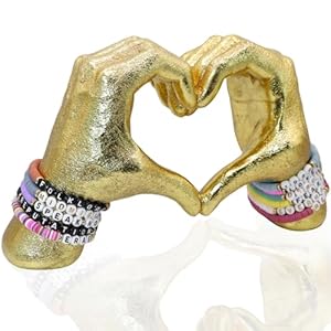 Gold Decor Heart Hands Statue Living Room Bedroom DecorationLove Finger Modern Gesture Sculptures for Home Shelf Desk Wall DecorValentines Day Wedding Gifts for Familys Friends