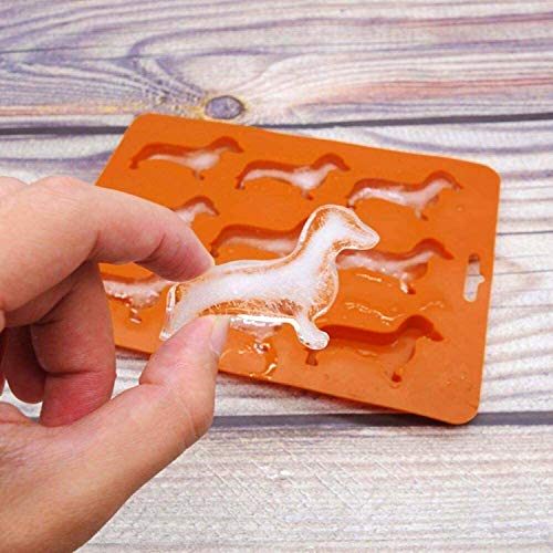 Crethink Ice Cube Trays, chocoladevorm, teckel hondenvormige siliconen kubus mal en lade met druppelaar - Afbeelding 6