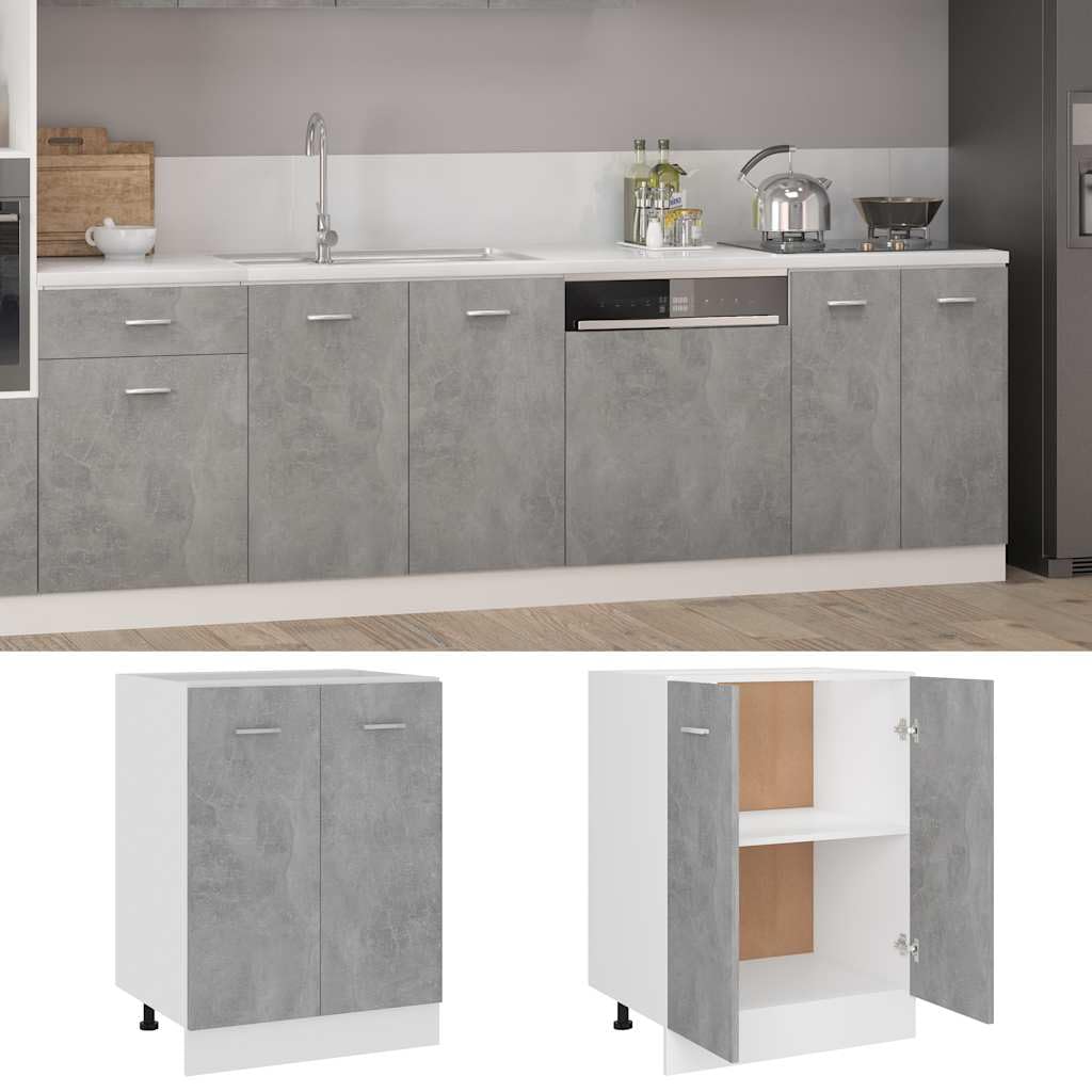 Armario bajo Lyon Gris Hormigón 60x46x81,5 cm Madera de ingeniería
