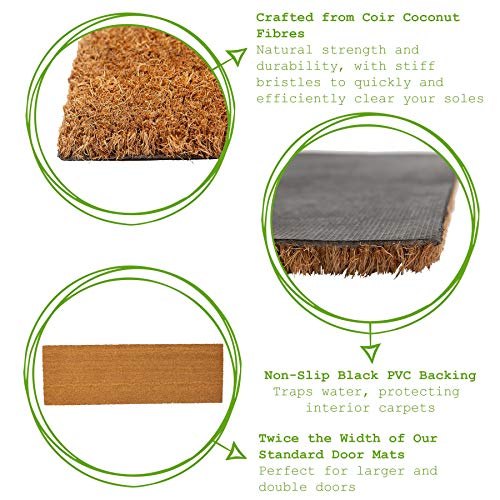 Nicola Spring Coir Double Door Mat - 120 x 40cm - Classic - Pack of 1 - Decorative Indoor Large Front Door Mat Entry Dirt Trapper Rug Outdoor Boot Scraper Non Slip Backing Doormat - Cosy Home Interiors Nicola Spring Coir Double Door Mat - 120 x 40cm - Classic - Pack of 1 - Decorative Indoor Large Front Door Mat Entry Dirt Trapper Rug Outdoor Boot Scraper Non Slip Backing Doormat - Image 4
